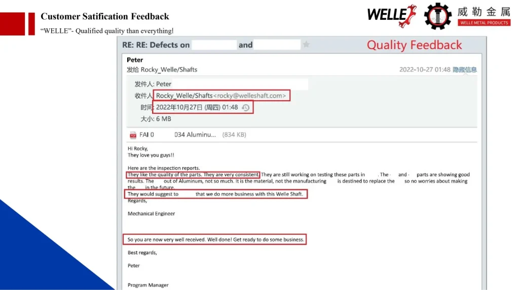 Customer Satification Feedback-Jinan Welle Metal Company-3A