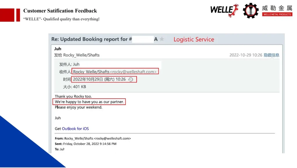 Customer Satification Feedback-Jinan Welle Metal Company-4A