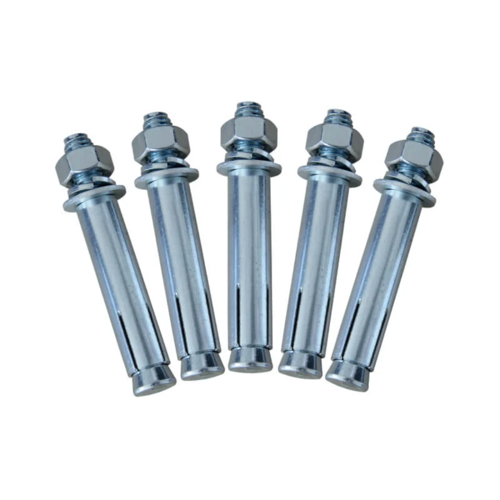 10-Pack 3/4 X 3-1/8 Drop-in Anchors - Carbon Steel Expansion Bolts For Concrete, Brick & Drywall