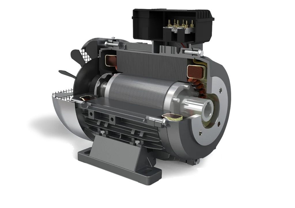 Vertical hollow shaft motors for precision control in industrial applications